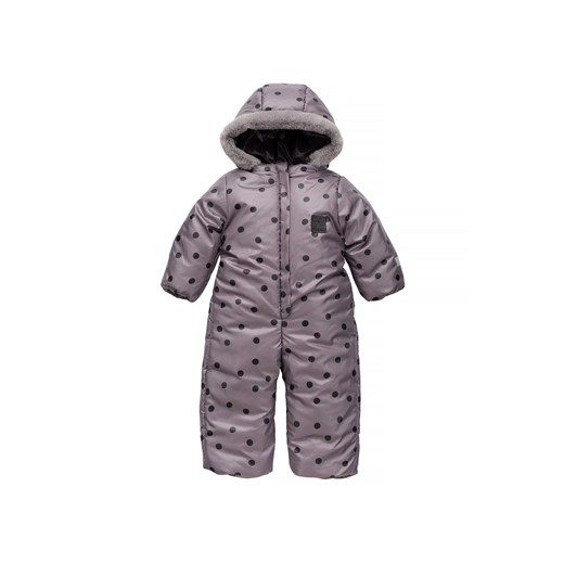 Grafitowy kombinezon zimowy Winter dla niemowlaka w grochy ze sklepu 5.10.15 w kategorii Kombinezony i kurtki - zdjęcie 169703147