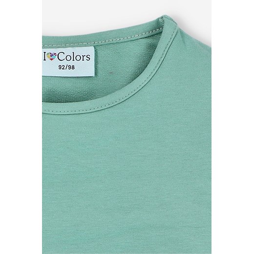 Zielona bluza dresowa dziewczęca z hatem - I Love Colors I Love Colors 104/110 5.10.15 wyprzedaż