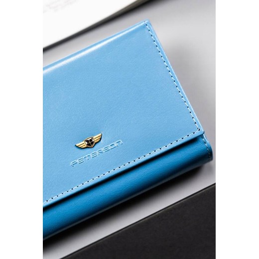 Elegancki portfel damski ze skóry naturalnej — Peterson niebieski Peterson one size 5.10.15