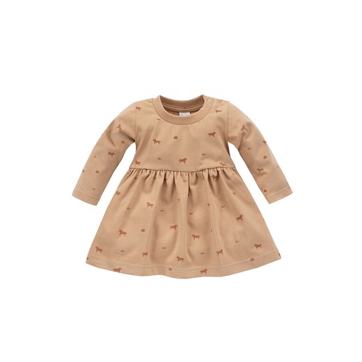 Bawełniana sukienka Wooden Pony - brązowa ze sklepu 5.10.15 w kategorii Sukienki niemowlęce - zdjęcie 169703558