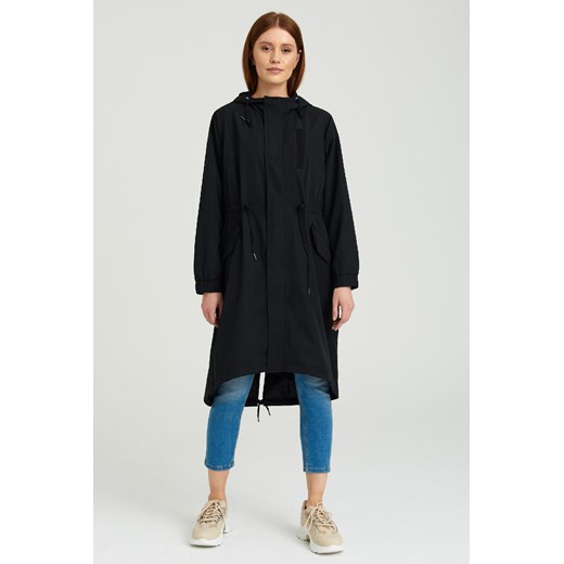 Greenpoint czarny płaszcz damski przejściowy z kapturem ze sklepu 5.10.15 w kategorii Płaszcze damskie - zdjęcie 169703865
