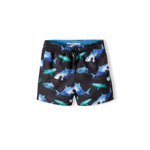 Czarne szorty kąpielowe dla chłopca w rekiny ze sklepu 5.10.15 w kategorii Kąpielówki chłopięce - zdjęcie 169704467