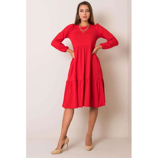 Czerwona sukienka Yonne RUE PARIS ze sklepu 5.10.15 w kategorii Sukienki - zdjęcie 169704589
