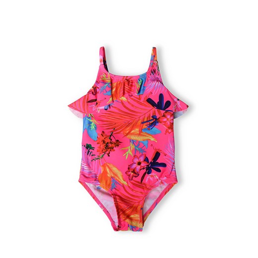 Jednoczęściowy kostium kąpielowy dla dziewczynki w kwiaty Minoti 116/122 5.10.15
