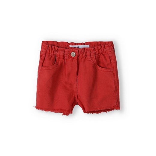 Czerwone krótkie spodenki tkaninowe dla niemowlaka ze sklepu 5.10.15 w kategorii Spodenki niemowlęce - zdjęcie 169704869