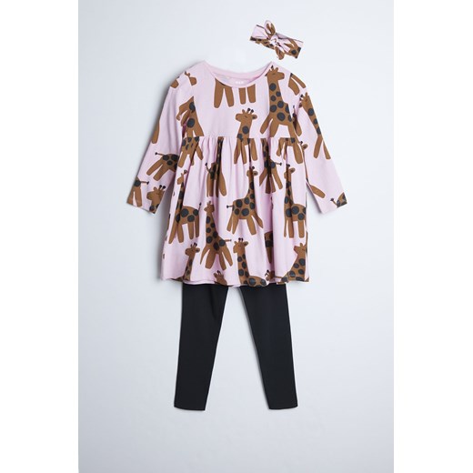 Bawełniany komplet ubrań dla dziewczynki - tunika w żyrafy, opaska, leginsy - Limited Edition ze sklepu 5.10.15 w kategorii Komplety dziewczęce - zdjęcie 169704946