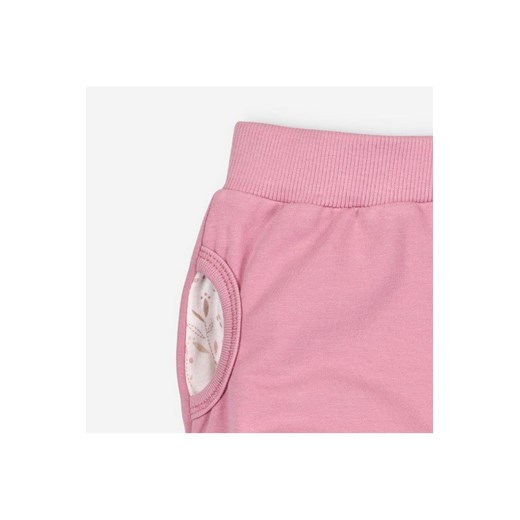 Spodnie niemowlęce z bawełny organicznej dla dziewczynki różowe Nini 68 5.10.15