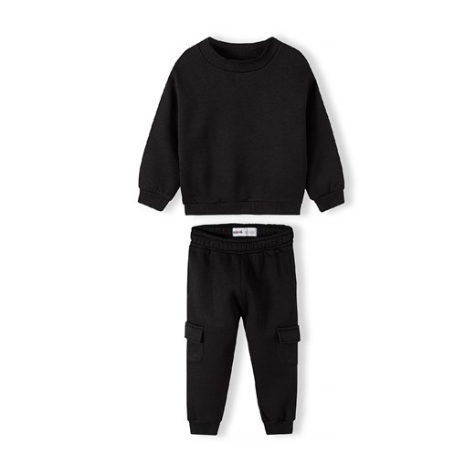 Czarny komplet dresowy dziewczęcy- bluza i spodnie bojówki Minoti 122/128 5.10.15