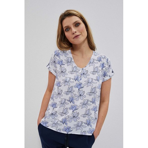 Koszula damska z wiskozy we wzorki biała ze sklepu 5.10.15 w kategorii Bluzki damskie - zdjęcie 169705508