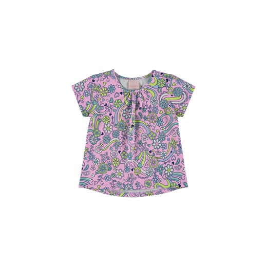 Fioletowy t-shirt dziewczęcy z nadrukiem ze sklepu 5.10.15 w kategorii Bluzki dziewczęce - zdjęcie 169705537