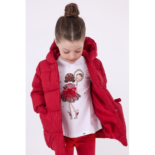 Czerwona pikowana kurtka dziewczęca zimowa Mayoral 128 promocja 5.10.15