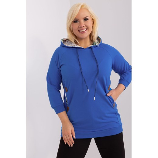Bawełniana bluza plus size ciemny niebieski ze sklepu 5.10.15 w kategorii Bluzy damskie - zdjęcie 169705885