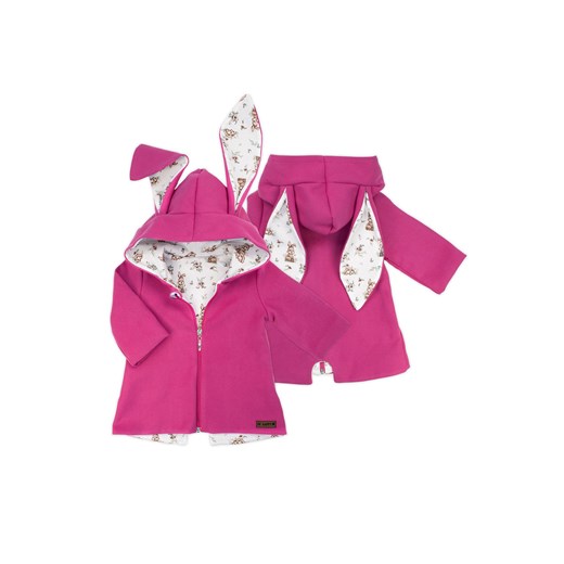 Różowy płaszczyk flauszowy z kapturem ze sklepu 5.10.15 w kategorii Kurtki dziewczęce - zdjęcie 169705906