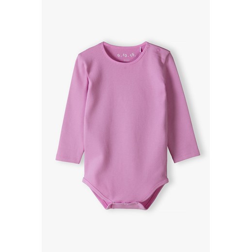 Różowe body niemowlęce w prążki - 5.10.15. ze sklepu 5.10.15 w kategorii Body niemowlęce - zdjęcie 169706157