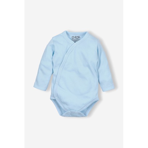 Body niemowlęce z bawełny organicznej - niebieskie - długi rękaw Nini 68 5.10.15