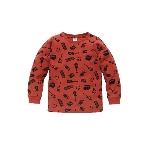 Bluzka chłopięca z długim rękawem Let's rock czerwona ze sklepu 5.10.15 w kategorii T-shirty chłopięce - zdjęcie 169706236