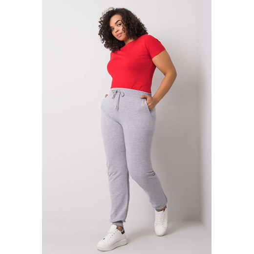 Szare melanżowe spodnie dresowe plus size Beatriz ze sklepu 5.10.15 w kategorii Spodnie damskie - zdjęcie 169706276