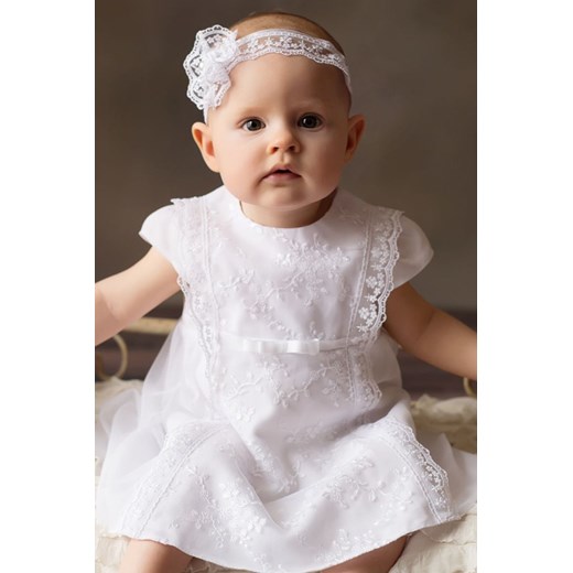 Biała elegancka sukienka niemowlęca do chrztu-Alicja Balumi 62 okazja 5.10.15