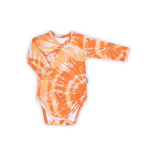 Bawełniane body niemowlęce we wzory pomarańczowe ze sklepu 5.10.15 w kategorii Body niemowlęce - zdjęcie 169706318