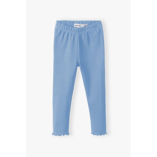 Niebieskie legginsy dla dziewczynki prążkowane ze sklepu 5.10.15 w kategorii Spodnie dziewczęce - zdjęcie 169706329