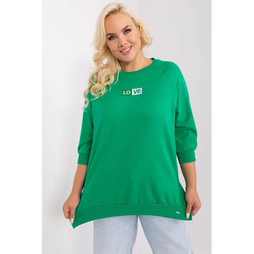 Bluzka plus size z naszywką zielony ze sklepu 5.10.15 w kategorii Bluzki damskie - zdjęcie 169706346