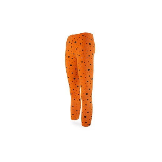 Dziewczęce legginsy  pomarańczowe z nadrukiem w czarne kropki Tup Tup 110 5.10.15 promocja