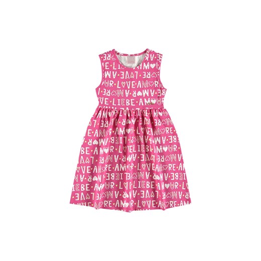 Różowa sukienka dziewczęca w napisy ze sklepu 5.10.15 w kategorii Sukienki dziewczęce - zdjęcie 169706496