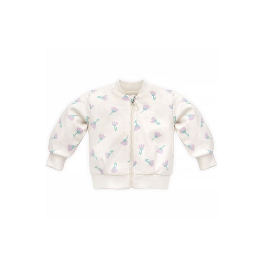 Bluza rozpinana dziewczęca w fioletowe kwiatki ecru ze sklepu 5.10.15 w kategorii Bluzy i swetry - zdjęcie 169706537
