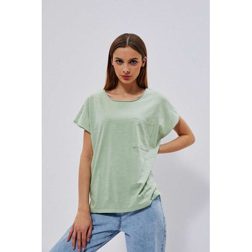 Bawełniany t-shirt damski zielony ze sklepu 5.10.15 w kategorii Bluzki damskie - zdjęcie 169706569