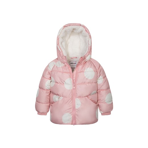 Kurtka zimowa niemowlęca w grochy z kapturem ze sklepu 5.10.15 w kategorii Kombinezony i kurtki - zdjęcie 169706725