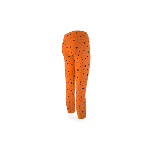 Dziewczęce legginsy  pomarańczowe z nadrukiem w czarne kropki Tup Tup 128 wyprzedaż 5.10.15