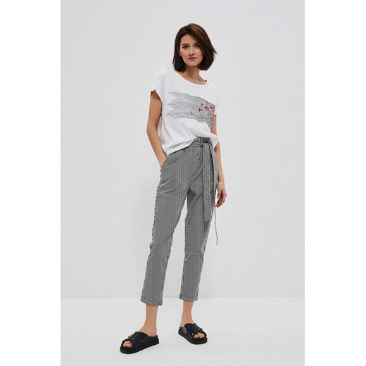 Spodnie damskie z ozdobnym wiązaniem szare ze sklepu 5.10.15 w kategorii Spodnie damskie - zdjęcie 169706835