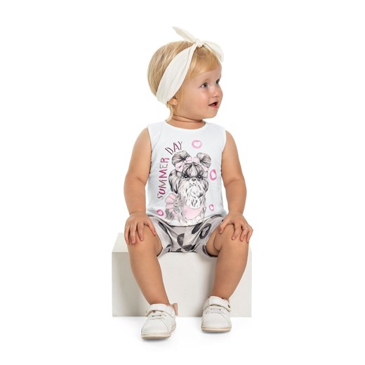 Komplet dziewczęcy t-shirt z pieskiem i spodenki ze sklepu 5.10.15 w kategorii Komplety niemowlęce - zdjęcie 169706999