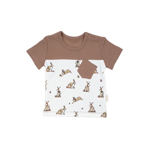 Bawełniany t-shirt niemowlęcy z kieszonką Benio z zajączkami ze sklepu 5.10.15 w kategorii Koszulki niemowlęce - zdjęcie 169707259