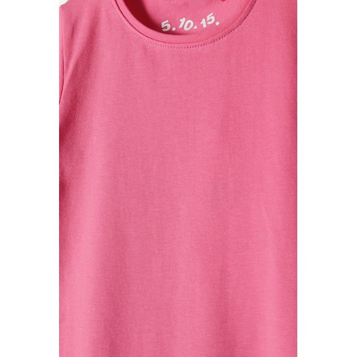 T-shirt dziewczęcy basic różowy 5.10.15. 122 5.10.15