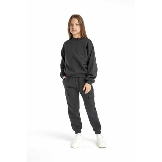 Czarny komplet dresowy dziewczęcy- bluza i spodnie bojówki Minoti 158/164 5.10.15