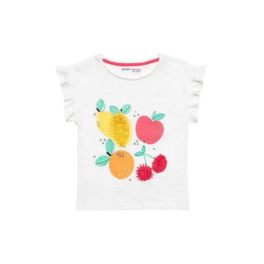 T-shirt biały z bawełny dla niemowlaka z owocami Minoti 80/86 wyprzedaż 5.10.15