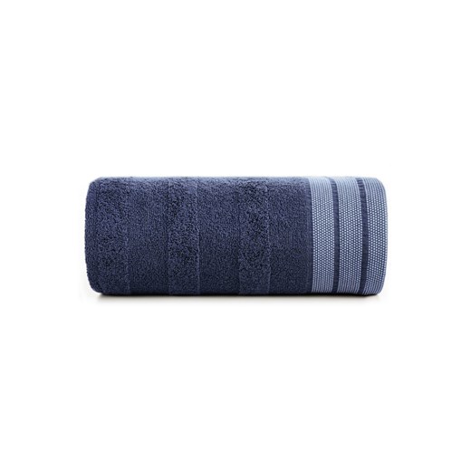 Granatowy ręcznik zdobiony pasami 70x140 cm Eurofirany 70x140 5.10.15