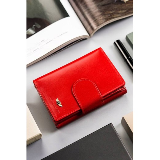 Peterson skórzany, średni portfel damski na zatrzask- czerwony ze sklepu 5.10.15 w kategorii Portfele damskie - zdjęcie 169707609