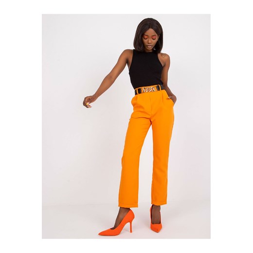 Garniturowe spodnie dla kobiet - pomarańczowe Italy Moda XXL 5.10.15
