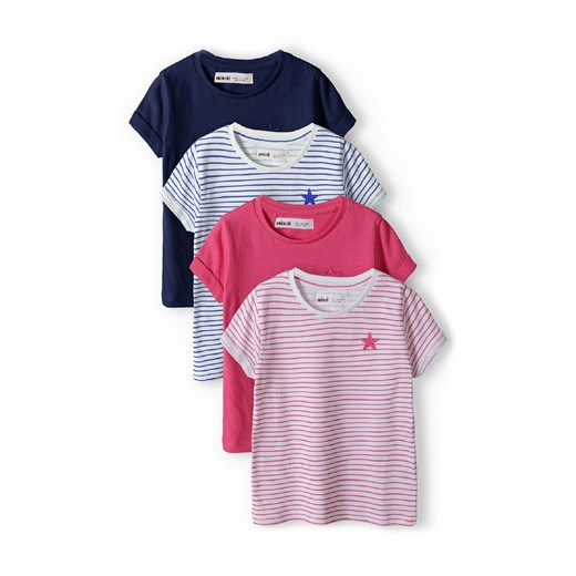 Kolorowe t-shirty dla dziewczynki w paski 4-pak ze sklepu 5.10.15 w kategorii Bluzki dziewczęce - zdjęcie 169708146