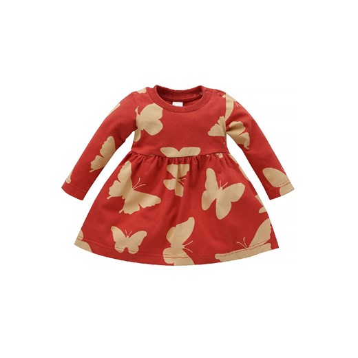 Sukienka niemowlęca z bawełny Imagine czerwona- długi rękaw ze sklepu 5.10.15 w kategorii Sukienki niemowlęce - zdjęcie 169708169