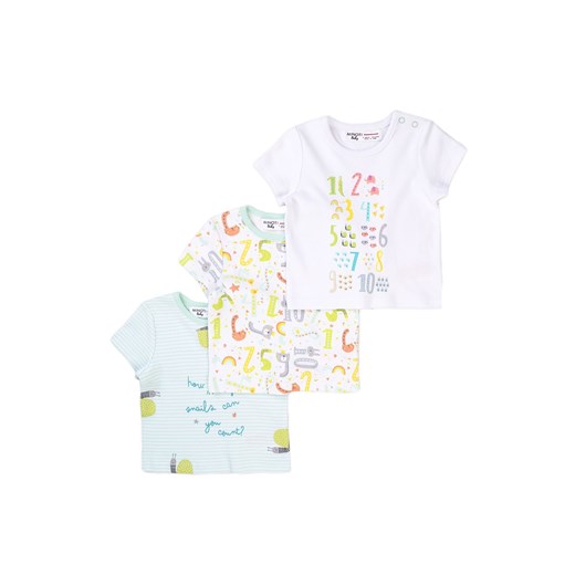 Bawełniane T-shirty niemowlęce w cyferki 3-pak Minoti 56/62 5.10.15