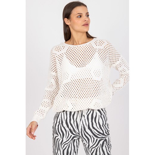 Sweter damski ażurowy - biały ze sklepu 5.10.15 w kategorii Swetry damskie - zdjęcie 169708409