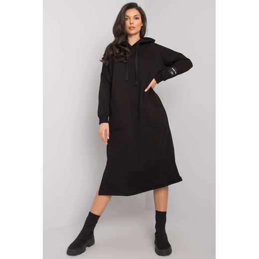 Czarna sukienka dresowa z kieszeniami Sheffield RUE PARIS ze sklepu 5.10.15 w kategorii Sukienki - zdjęcie 169708436
