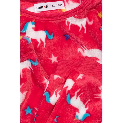 Piżama dziewczęca z długim rękawem czerwona w jednorożce Minoti 92/98 promocyjna cena 5.10.15
