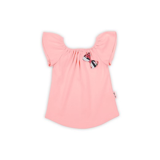 T-shirt niemowlęcy z kokardką - różowy ze sklepu 5.10.15 w kategorii Koszulki niemowlęce - zdjęcie 169708659