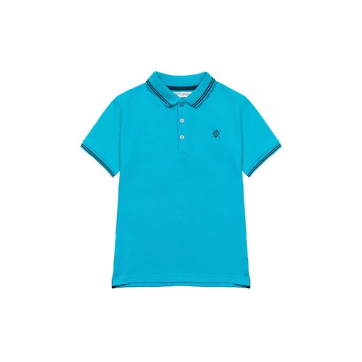 T-shirt niemowlęcy niebieski z kołnierzykiem ze sklepu 5.10.15 w kategorii Koszulki niemowlęce - zdjęcie 169708687