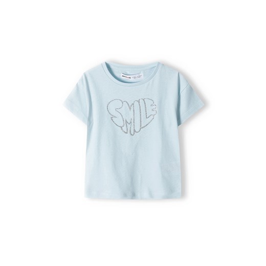 Niebieska bluzka bawełniana dla dziewczynki- smile ze sklepu 5.10.15 w kategorii Bluzki dziewczęce - zdjęcie 169708816