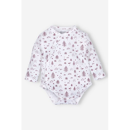 Body kopertowe niemowlęce dla dziewczynki z bawełny- ecru ze sklepu 5.10.15 w kategorii Body niemowlęce - zdjęcie 169708906